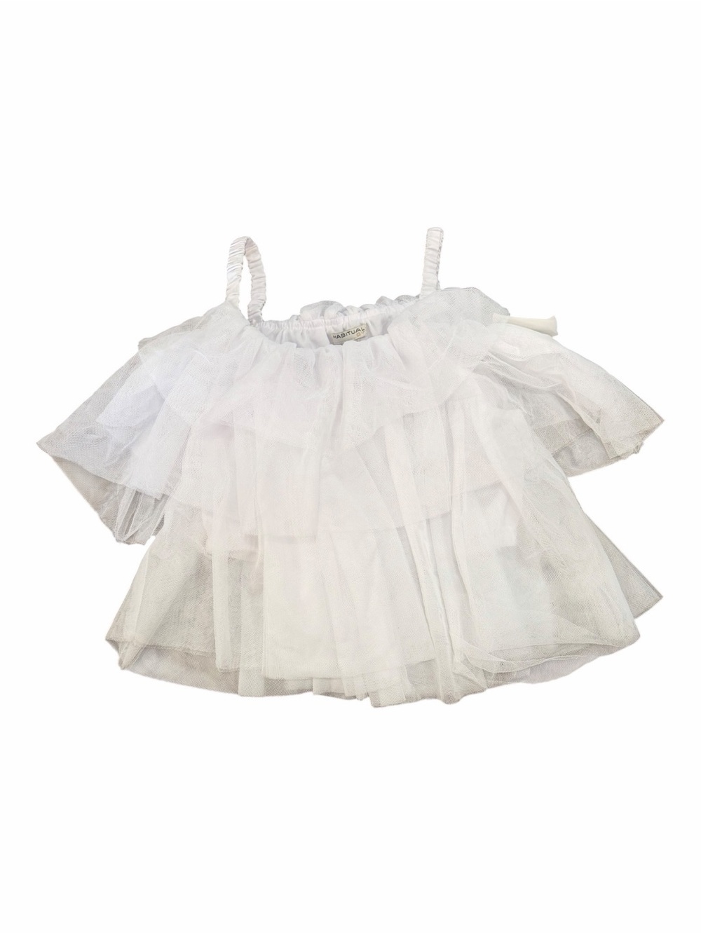 Habitual White Girls' Tiered Tulle Off-Shoulder Top 10